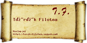 Török Filotea névjegykártya
